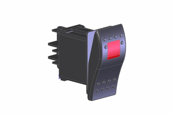 Havis Rocker Switch Havis Black Paddle Type Rocker Switch, LED Pilot light, 20 Amps, 12 ...