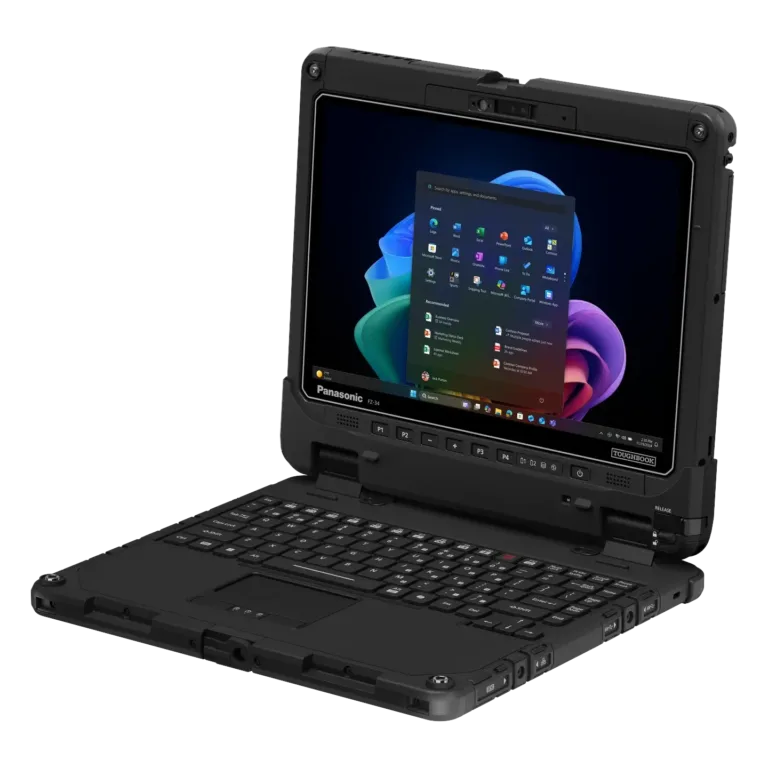 Panasonic TOUGHBOOK 34 product image for Rugged Depot, right three-quarter view in laptop mode
